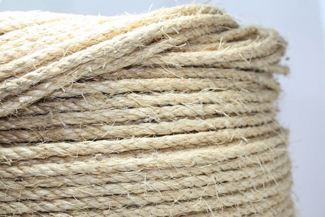 Sisal Rope, white, unoiled, 1/4 inch diameter, 1 yard, use for wedding or home decor, nautical, beach or rustic themes