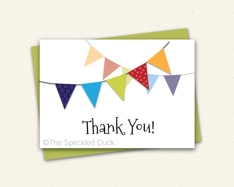 Party, Party Flags - Set of 12 Folded Notes Il_570xn