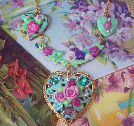 Swoon - Hand-Sculpted - Coeur de Coeur Swarovski Crystal Necklace