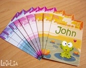 Personalized Bookplates Stickers "Phine The Frog"  set of 9