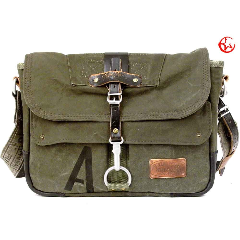 Canvas Messenger Bag // Upcycled and Handmade by peace4you paul-2056