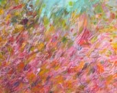 Abstract painting pink abstract landscape original art on canvas 16x20 - THRIVE