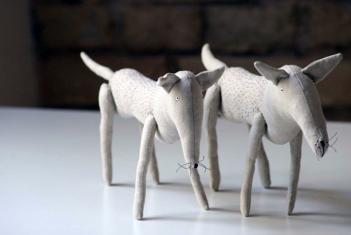 My white wolf/soft sculpture