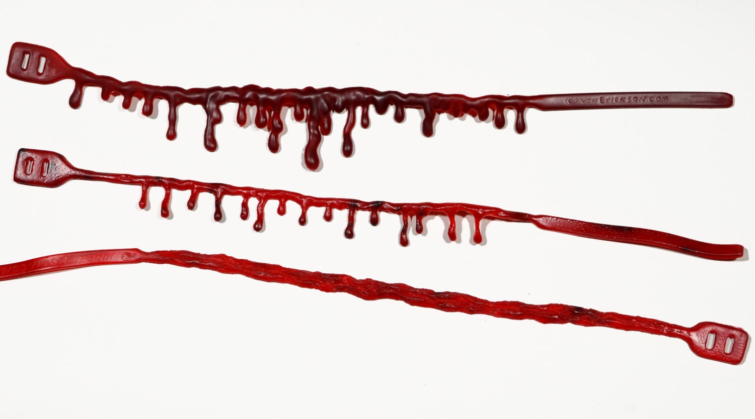 two drippy chokers and one slashed throat choker- Halloween Scratch and Dent Super Sale B3