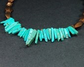 Brown Rubber Beads with Faux Turquoise Spikes