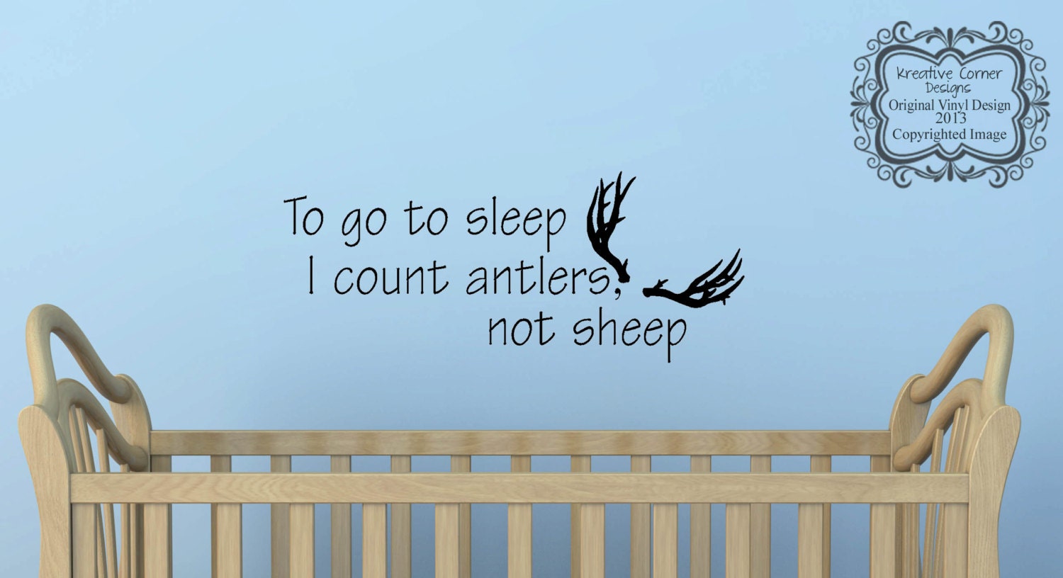 To go to sleep I count antlers not sheep Vinyl Decal