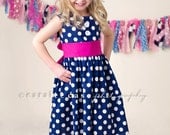 Girl's Spring Polka Dot Party Dress- 2013 Spring Collection from Mellon Monkeys