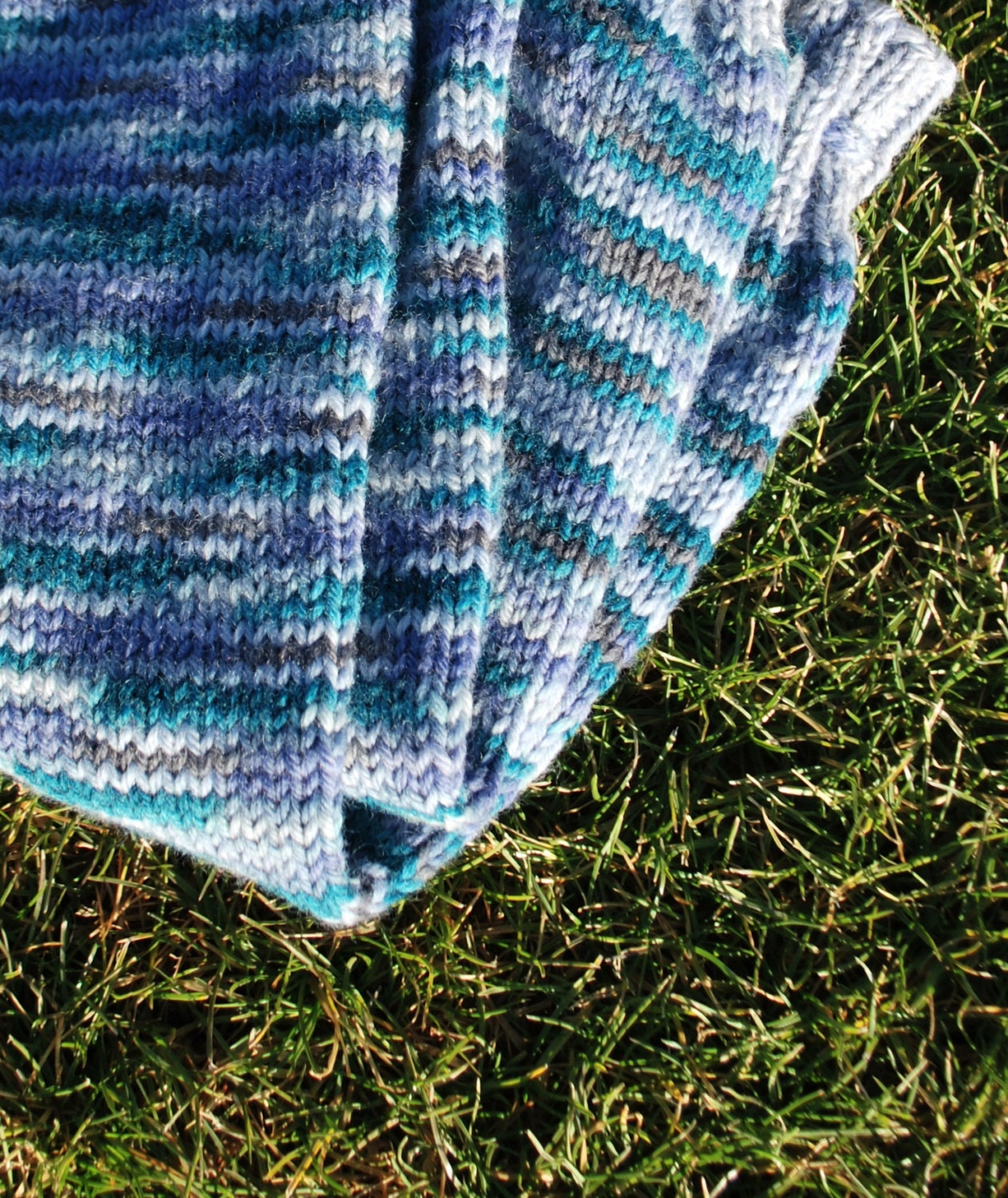 Hand Knit Wool Longies, Wool Diaper Cover, Stormy Seas, large, 24 months