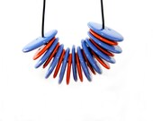 Statement Necklace Ceramic - big bold oversize handmade neon necklace -  SUMMER FUN