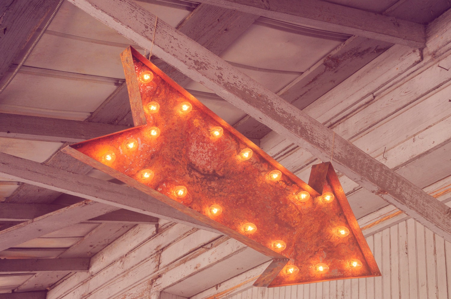 Vintage Marquee Lights - Ready to Ship - Arrow 36" long