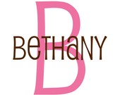 Personalized Vinyl Wall Decal Monogram Wall Decal Initial and First Name Girl Boy Baby Nursery Name Decals - Item 064