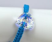 Swarovski Crystal "Miss U" heart Adjustable Nylon Bracelet
