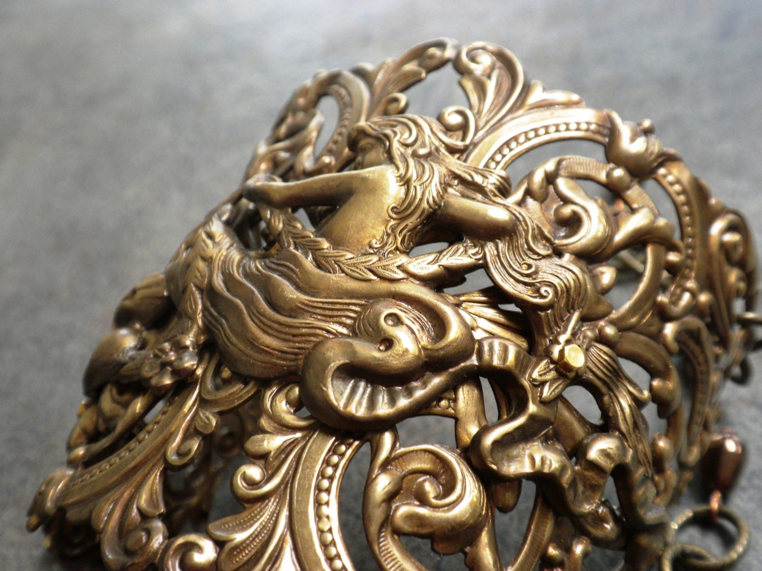 Mermaid Jewelry Bracelet Brass Cuff