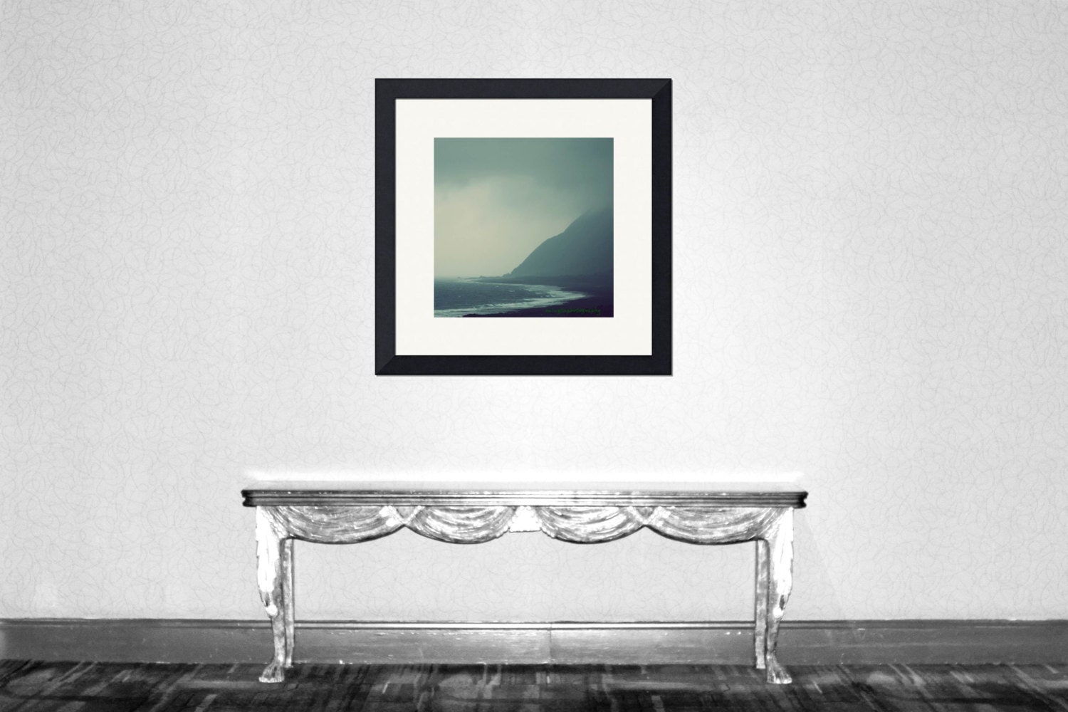 And an island never cries - Ocean Waves nursery decor Raining Vacation on the island Sky and Ocean Fine Art Print 16x16 Limited 1/50