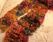 Sari Silk Knitted Scarf in Yellows