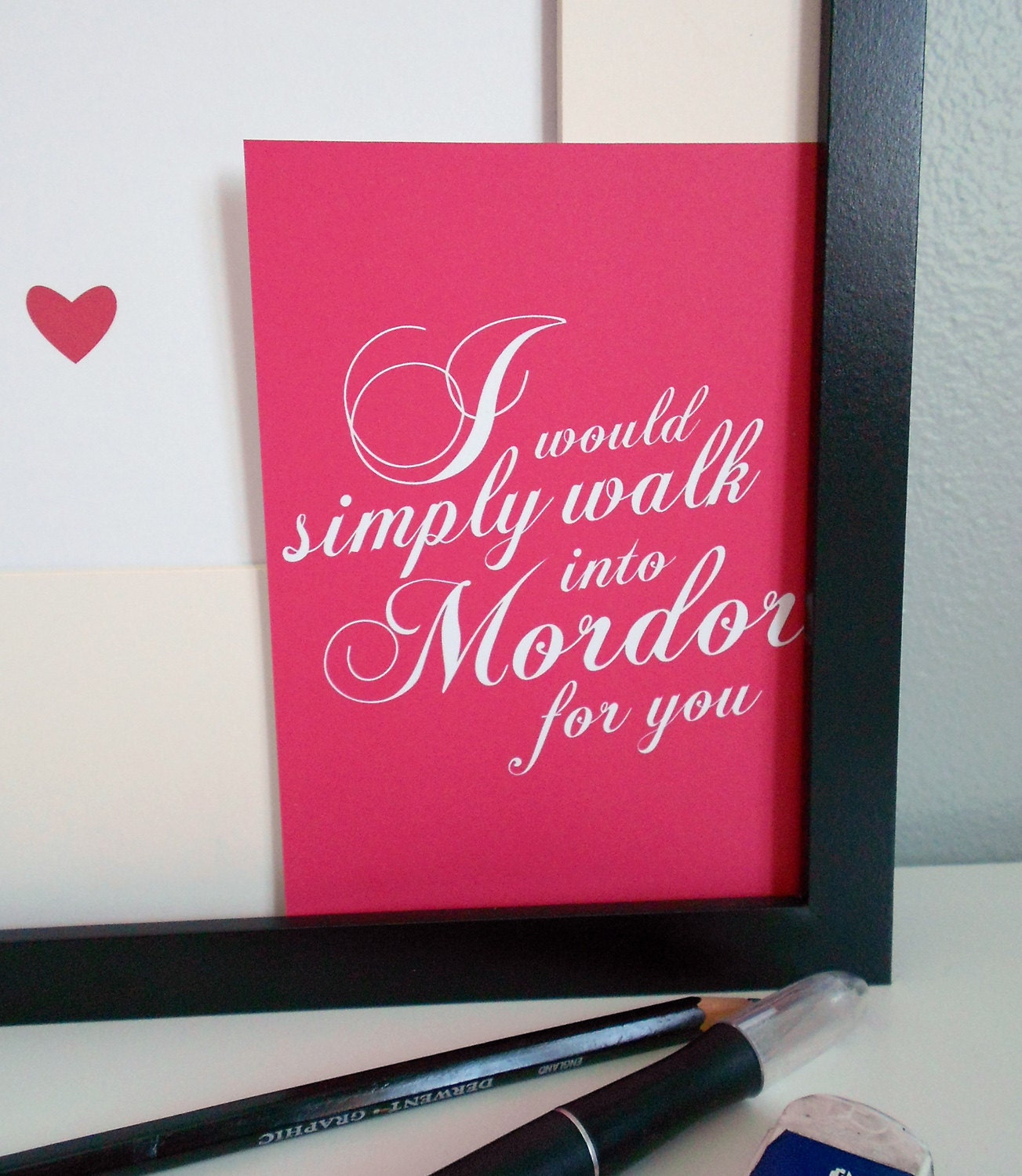 I Would Simply Walk Into Mordor For You - Anniversary Card - Custom Colors Available
