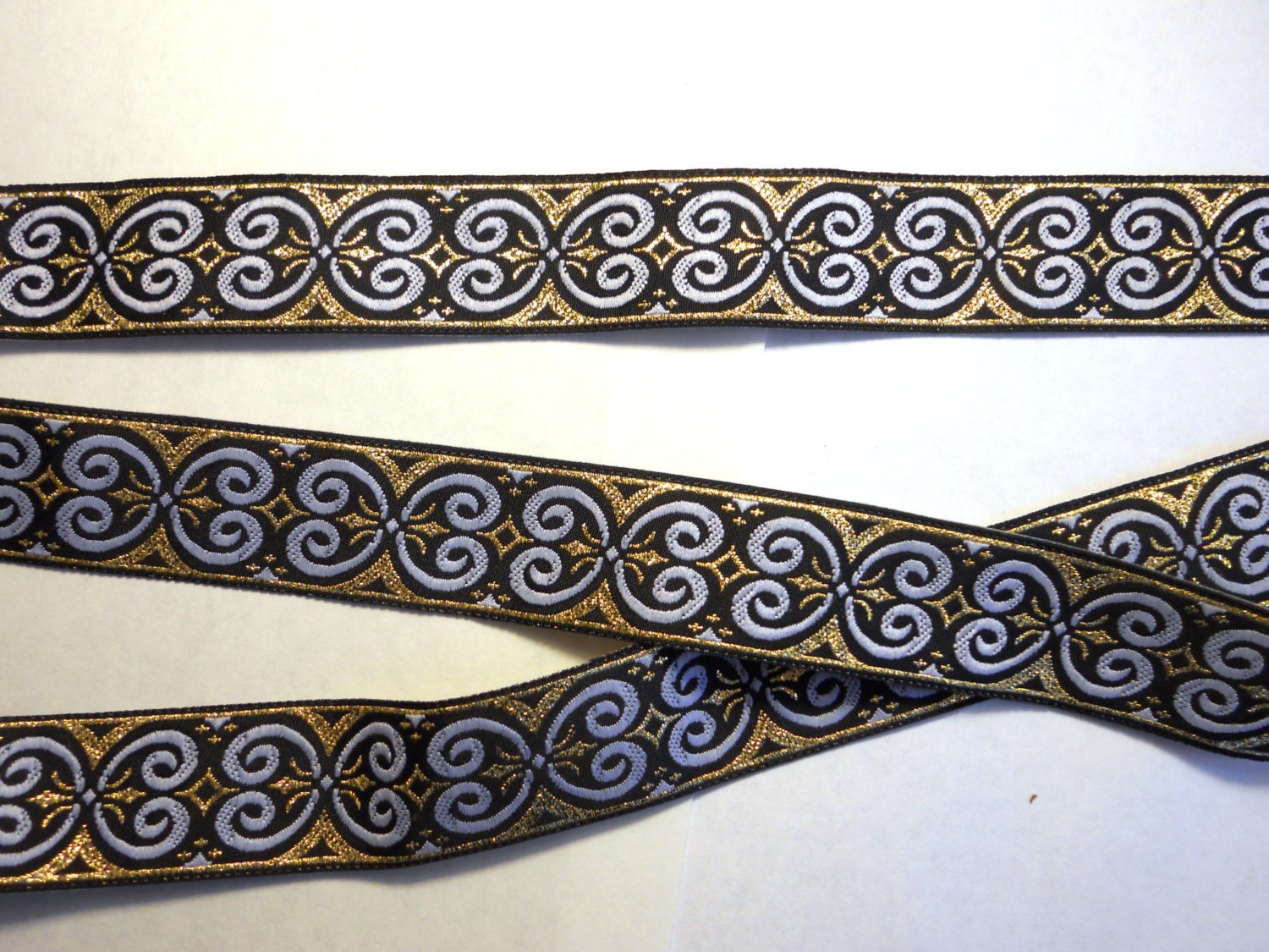 5 Yards Metallic Trim - Silver, Gold and Black