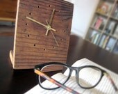 Small RECLAIMED Douglas Fir WOOD Tabletop Clock - Father's Day Gift, Wedding & Housewarming Gift