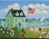 Summer Breeze Folk Art Print