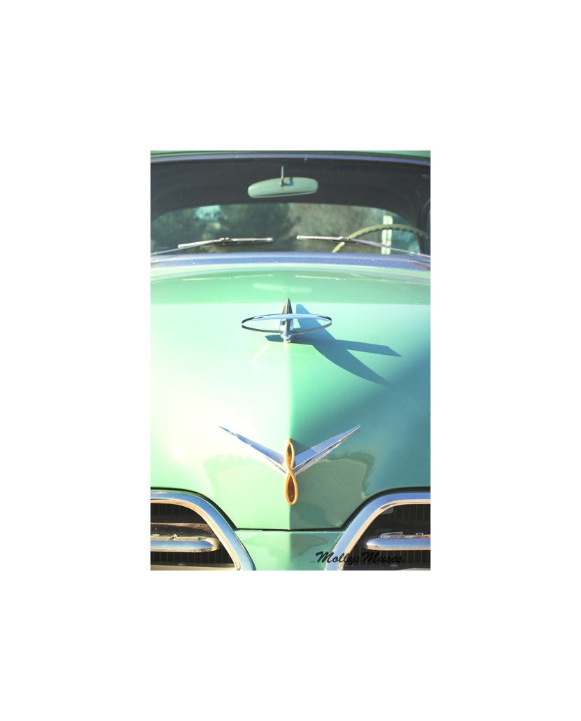 Studebaker Old Car Photograph, Mint Green Classic Car Print, Home Decor, Office Decor, Mad Men Style