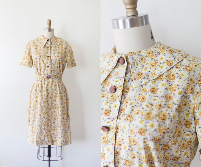 1940s Floral Tea Dress // S-M