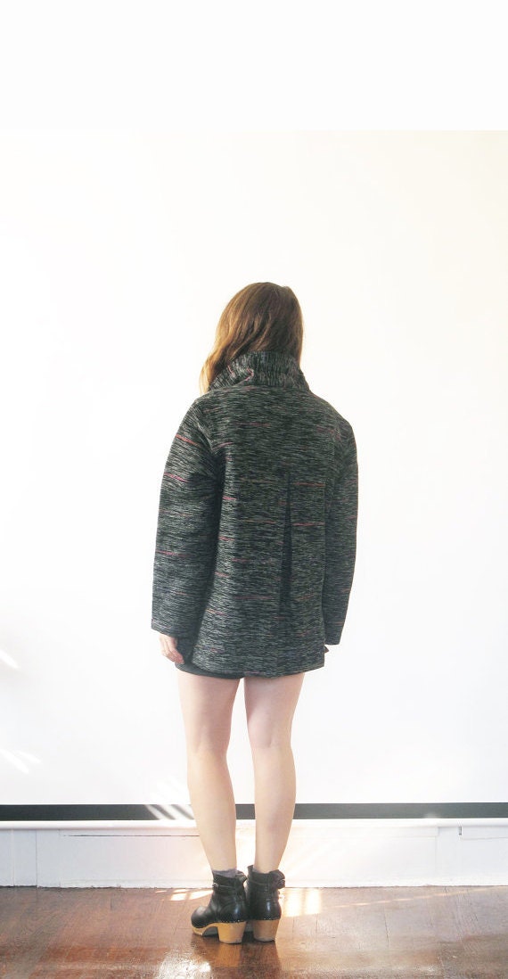 Woven cotton and silk button down jacket. S/M