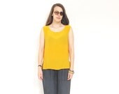 Boxy yellow silk Tank. XS / S