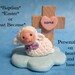 Little Lamb with Cross Personalized Figurine for Easter, Baptism, or 1st Communion
