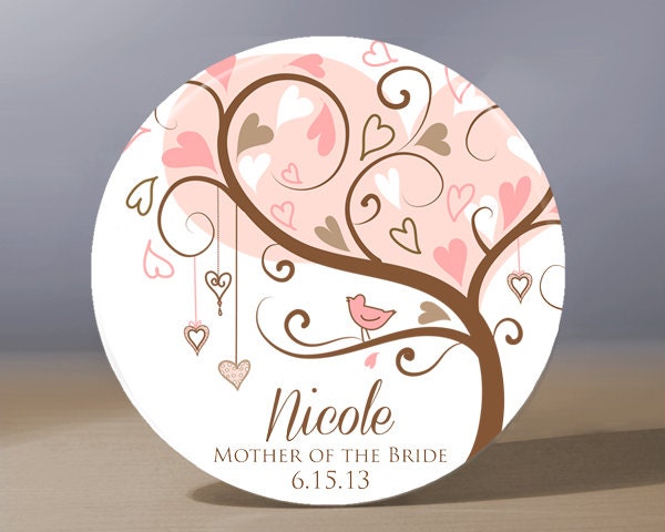 Personalized Pocket Mirror - Mother of the Bride 3.5 inch Pocket Mirror with Gift Bag - Weddings