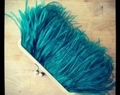 Ostrich Feather Clutch- Emerald Green