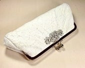 Vintage style Lace and Crystal clutch