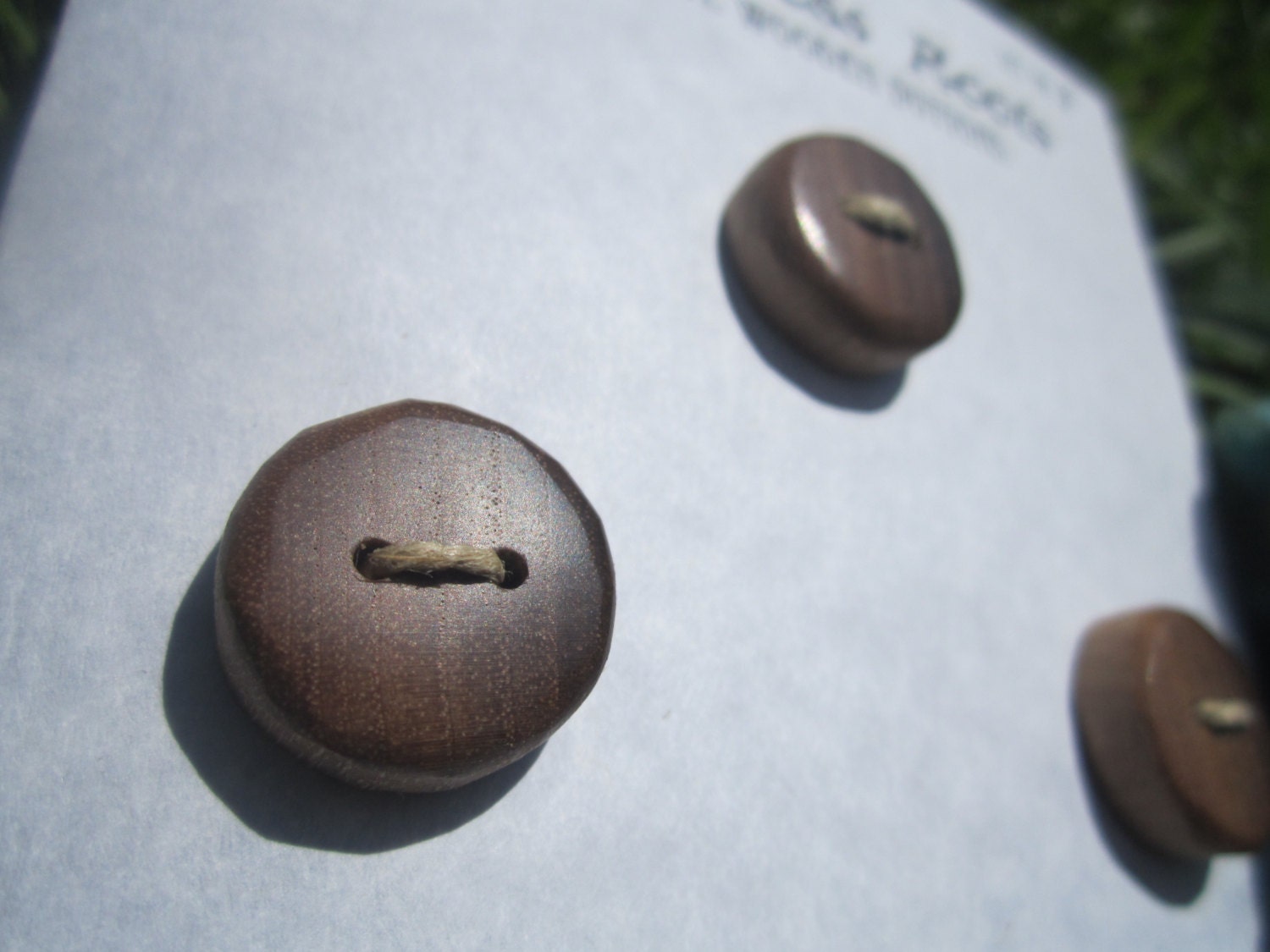 3 Black Walnut Wood Buttons- Handmade Wooden Buttons