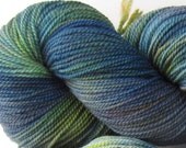 Jackrabbit 4oz hand dyed sock yarn fingering weight, 2ply superwash merino, 114g: Waterlilies 1