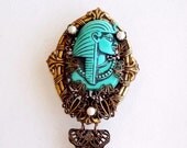 Famous Selro Egyptian Pharaoh brooch with dangles