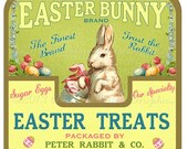 Easter Candy Treats Bunny Label Digital Download Printable Tags Scrapbook Collage Sheet Print Yourself Image