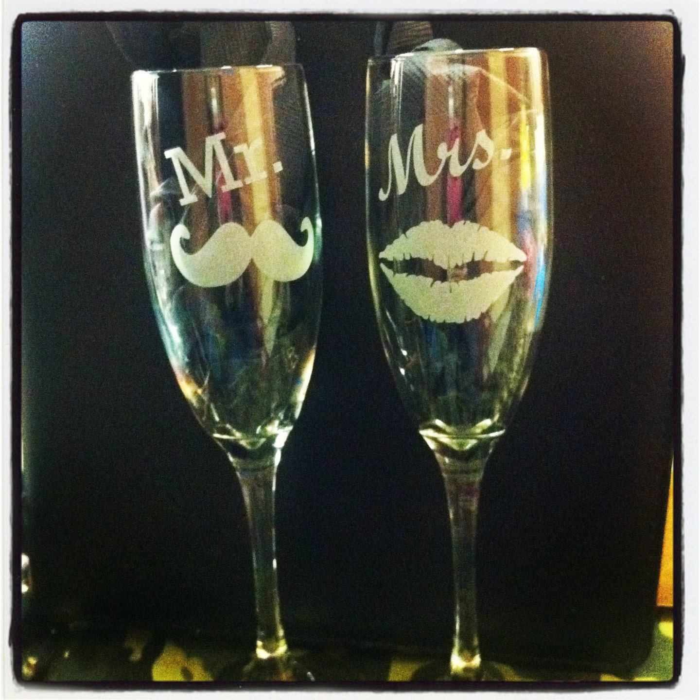 Mr and Mrs Champagne Glass Toasting Set