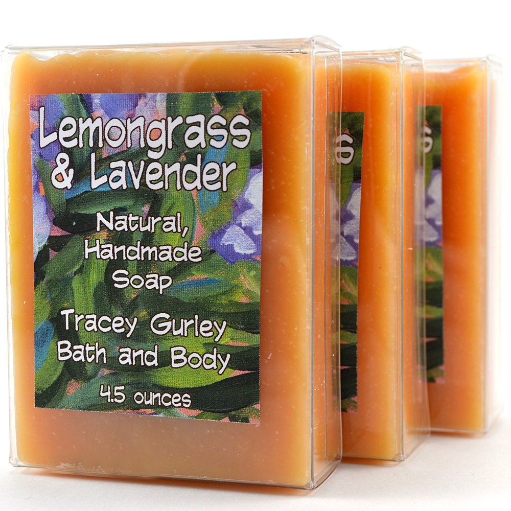 Lemongrass and Lavender Handmade Soap, All Natural, Vegan Friendly