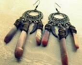 Sea Urchin Spine Chandelier Earrings - Angel Wing Dangle Earrings, Long Drop Earrings, Statement Earrings (Ready to Ship)