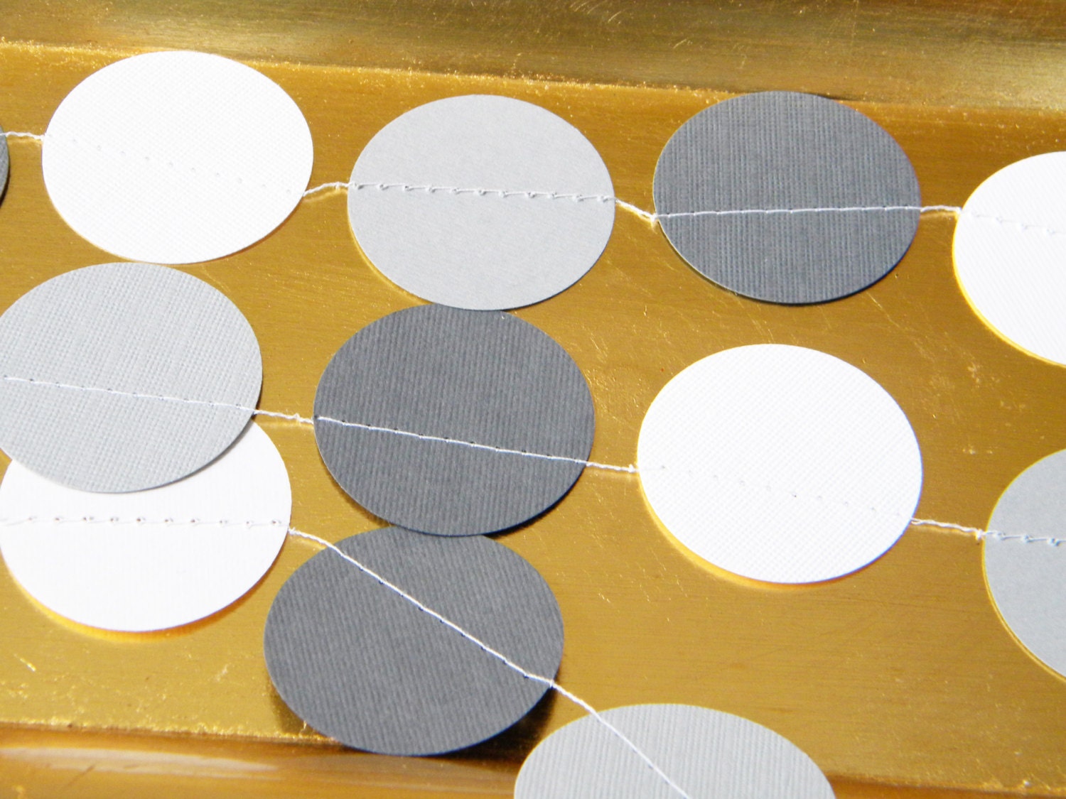 Wedding Baby Shower Graduation Gray Dark Gray White Party Garland Decoration Paper 10 feet