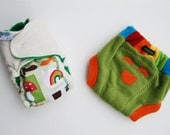 Snapless Cloth Diaper & Fleece Cover Set- Lucky Day