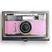 Business Card Case Pretty in Pink Retro Camera Metal Case Fits Business, Credit, Debit and Gift Cards