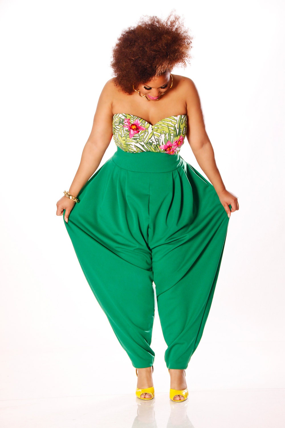 JIBRI Plus Size High Waist Slouch Pant