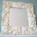 Beach Decor White Seashell Mirror -  Nautical Decor Shell Mirror, All White w Starfish & Pearls