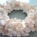 Beach Decor Seashell Wreath - Shell Wreath w Starfish - Elegant All White, 12inch