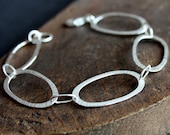 recycled sterling textured oval link bracelet