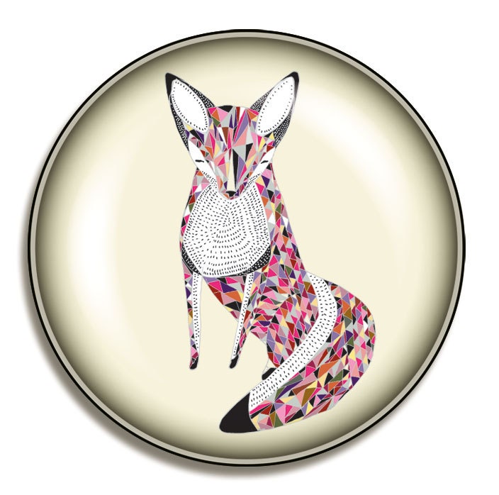 Quilted Fox Magnet