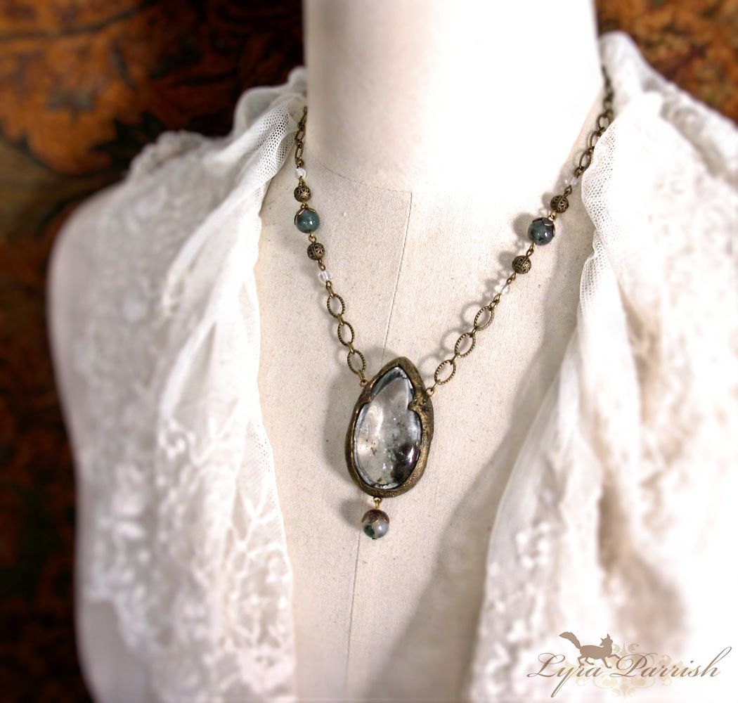 Lyra Parrish - Quartz with Inclusions Gothic Arch Necklace