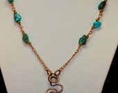Free form Pendant with Beautiful Turquoise Nuggets