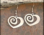 Spiral Heart Earrings in Stainless Steel by WATTO Distinctive Metal Wear/ Eternal Love Earrings