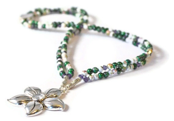 Green and Purple Picasso Magnetic Hematite Pendant Necklace, Magnetic Necklace, Hematite Health Necklace, Healing Necklace, Pendant Jewelry